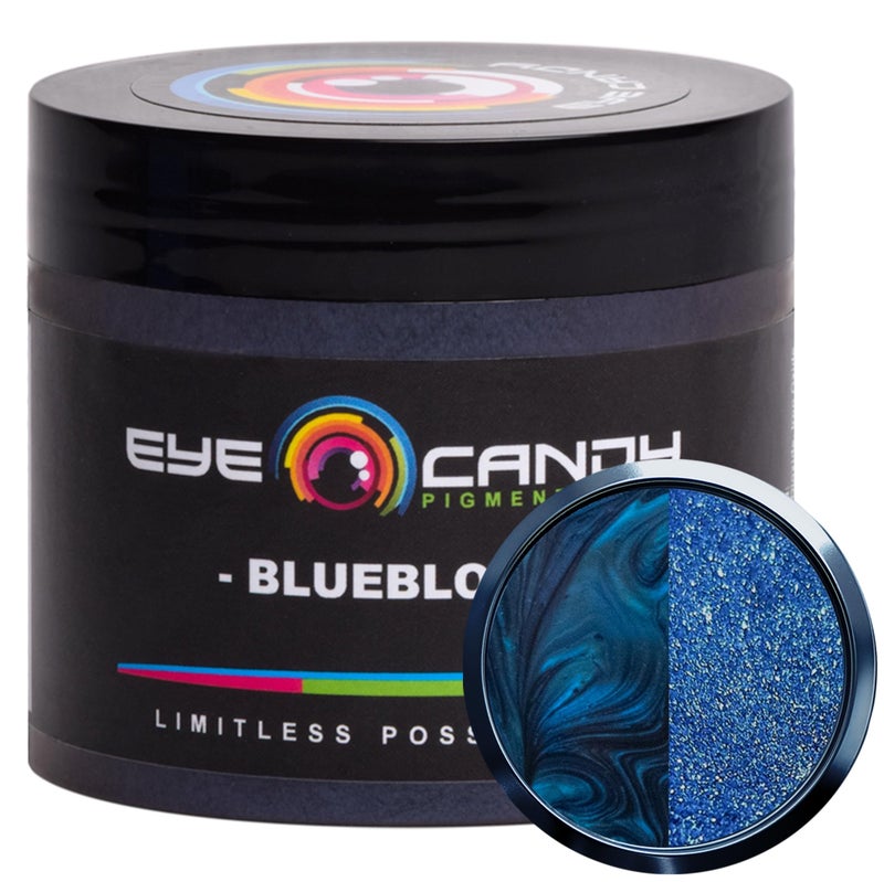 Eye Candy Pigments Premium Blue Mica Powder - Blueblood (50gr) - for Epoxy, Resin, Soap, Paint, Woodworking, Acrylic Pouring, Bath Bombs, Fishing Lures - DIY Arts and Crafts Additive - Image 1